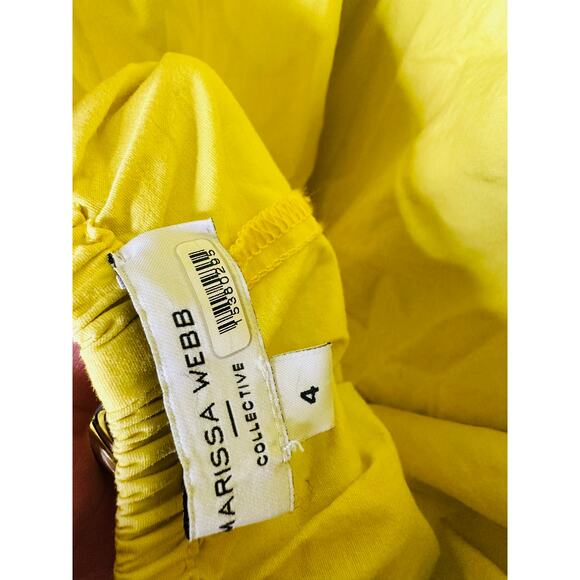 MARISSA WEBB x RTR Yellow Hourglass Waist Cutout Midi Summer Dress Size 4 - Picture 9 of 10